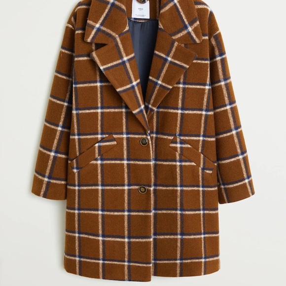 NO LONGER AVAILABLE MANGO Checked Lapel Coat - Picture 6 of 13